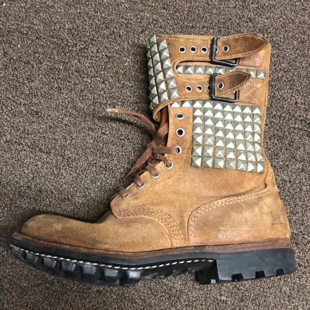 Bad A$$ Ajax Wood Milne Studded Leather Boots